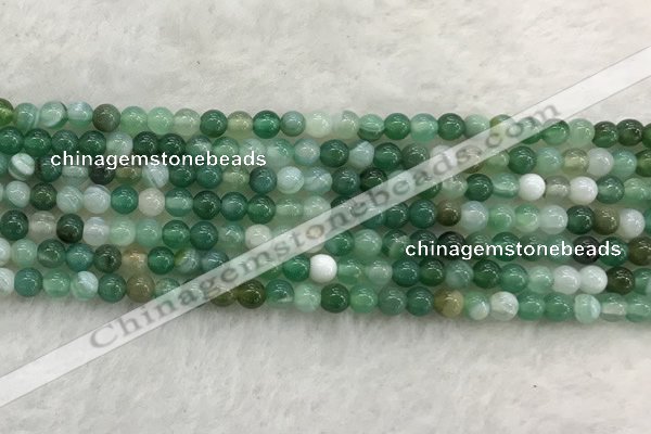 CAA2000 15.5 inches 4mm round banded agate gemstone beads