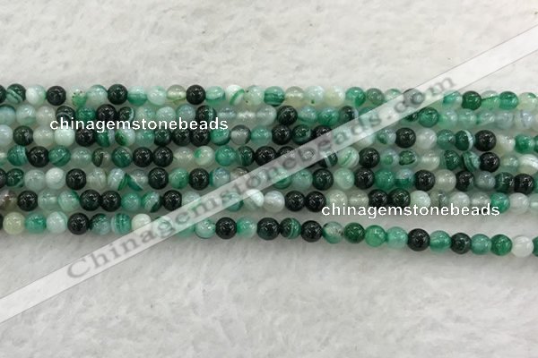 CAA2010 15.5 inches 4mm round banded agate gemstone beads