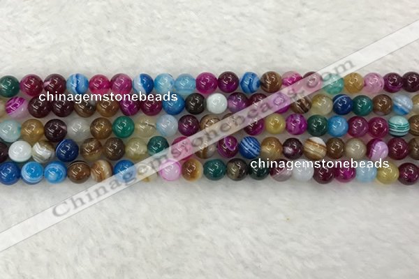 CAA2031 15.5 inches 6mm round banded agate gemstone beads