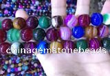 CAA2036 15.5 inches 16mm round banded agate gemstone beads