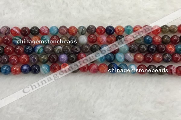 CAA2041 15.5 inches 6mm round banded agate gemstone beads