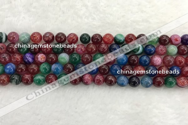 CAA2042 15.5 inches 8mm round banded agate gemstone beads