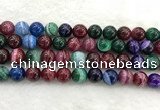 CAA2045 15.5 inches 14mm round banded agate gemstone beads