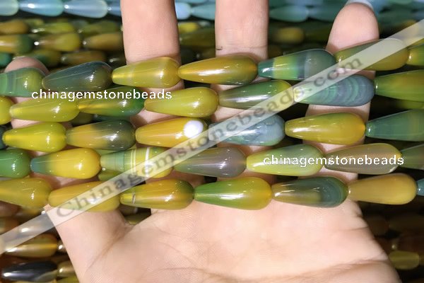 CAA2052 15.5 inches 8*20mm teardrop agate beads wholesale