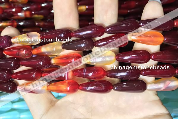 CAA2055 15.5 inches 8*20mm teardrop agate beads wholesale