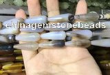 CAA2062 15.5 inches 10*30mm teardrop agate beads wholesale