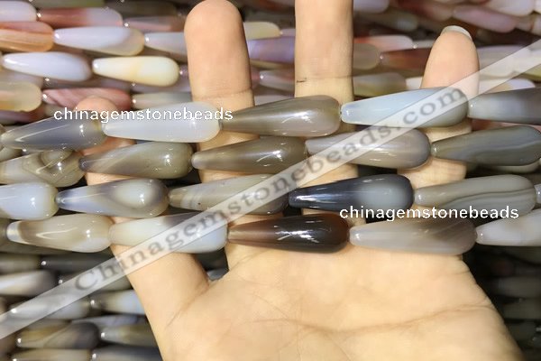 CAA2063 15.5 inches 10*30mm teardrop agate beads wholesale