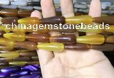 CAA2067 15.5 inches 10*30mm teardrop agate beads wholesale