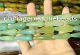 CAA2068 15.5 inches 10*30mm teardrop agate beads wholesale