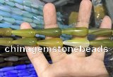 CAA2069 15.5 inches 10*30mm teardrop agate beads wholesale