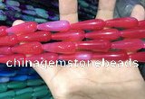 CAA2072 15.5 inches 10*30mm teardrop agate beads wholesale