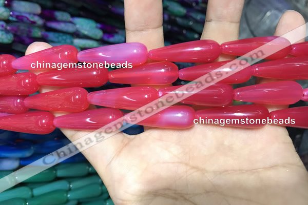 CAA2072 15.5 inches 10*30mm teardrop agate beads wholesale