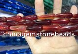 CAA2074 15.5 inches 10*30mm teardrop agate beads wholesale