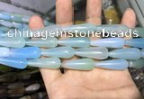 CAA2075 15.5 inches 10*30mm teardrop agate beads wholesale