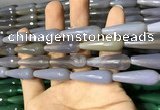 CAA2091 15.5 inches 10*30mm faceted teardrop agate beads