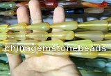 CAA2095 15.5 inches 10*30mm faceted teardrop agate beads