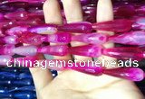 CAA2097 15.5 inches 10*30mm faceted teardrop agate beads