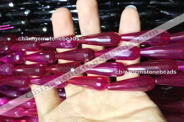 CAA2098 15.5 inches 10*30mm faceted teardrop agate beads