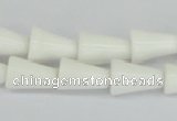 CAA21 15.5 inches 10*14mm bell white agate gemstone beads