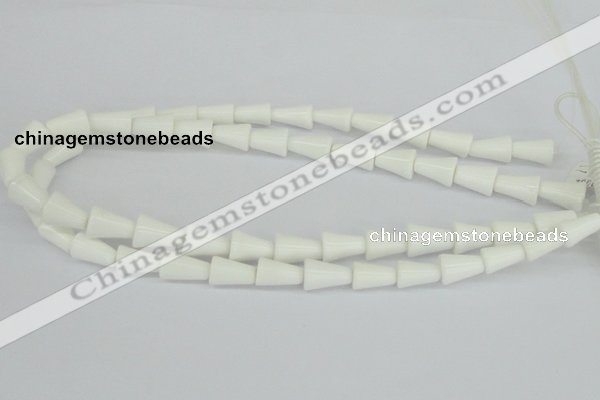 CAA21 15.5 inches 10*14mm bell white agate gemstone beads