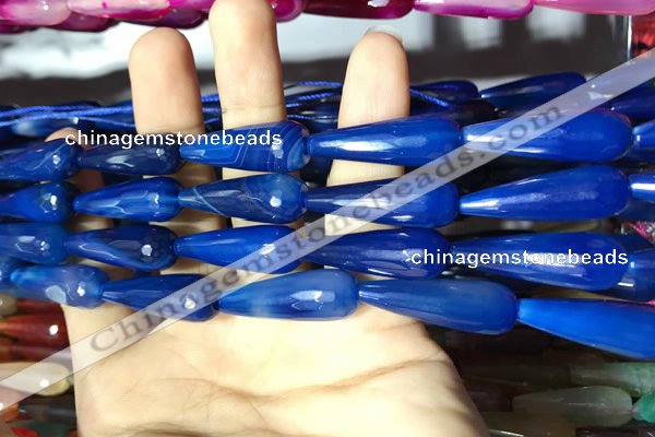 CAA2101 15.5 inches 10*30mm faceted teardrop agate beads