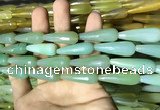 CAA2104 15.5 inches 10*30mm faceted teardrop agate beads