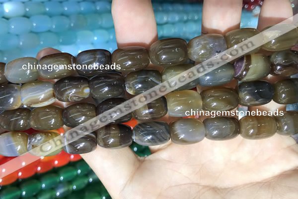 CAA2113 15.5 inches 10*14mm drum agate beads wholesale