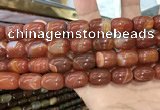 CAA2119 15.5 inches 10*14mm drum agate beads wholesale