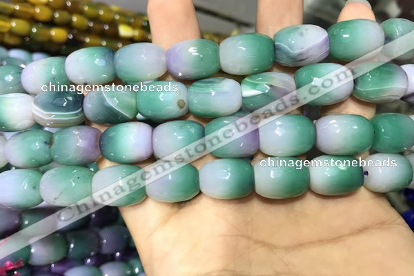 CAA2142 15.5 inches 12*16mm faceted drum agate beads wholesale