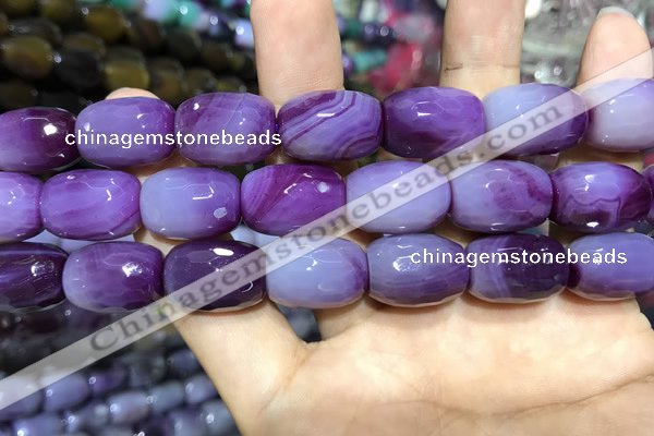 CAA2146 15.5 inches 13*18mm faceted drum agate beads wholesale