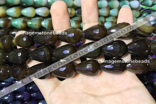 CAA2161 15.5 inches 15*20mm faceted teardrop agate beads