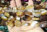 CAA2171 15.5 inches 15*20mm oval banded agate beads wholesale