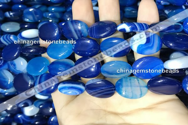 CAA2174 15.5 inches 15*20mm oval banded agate beads wholesale