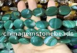 CAA2176 15.5 inches 15*20mm oval banded agate beads wholesale