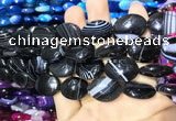 CAA2177 15.5 inches 15*20mm oval banded agate beads wholesale