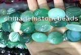 CAA2182 15.5 inches 18*25mm oval banded agate beads wholesale