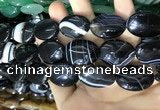 CAA2183 15.5 inches 18*25mm oval banded agate beads wholesale