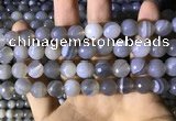 CAA2195 15.5 inches 14mm faceted round banded agate beads