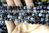 CAA2198 15.5 inches 6mm faceted round banded agate beads