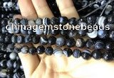 CAA2199 15.5 inches 8mm faceted round banded agate beads