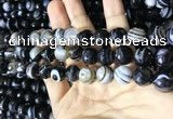 CAA2201 15.5 inches 12mm faceted round banded agate beads