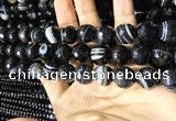 CAA2202 15.5 inches 14mm faceted round banded agate beads