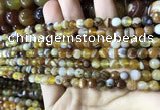 CAA2204 15.5 inches 4mm faceted round banded agate beads