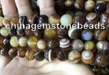 CAA2208 15.5 inches 12mm faceted round banded agate beads