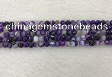 CAA2211 15.5 inches 4mm faceted round banded agate beads