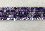 CAA2212 15.5 inches 6mm faceted round banded agate beads