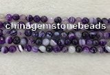 CAA2213 15.5 inches 8mm faceted round banded agate beads