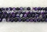 CAA2214 15.5 inches 10mm faceted round banded agate beads