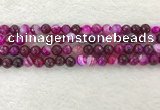 CAA2220 15.5 inches 8mm faceted round banded agate beads