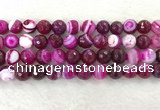 CAA2222 15.5 inches 12mm faceted round banded agate beads